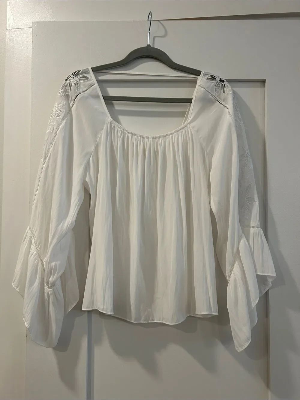 Ramy Brook White Blouse, Size Medium